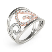 Bids.com Heart Motif Filigree Style Diamond Ring in 14k White And Rose Gold (1/4 cttw) Rings White Smoke 3 / White & Rose Gold,3.5 / White & Rose Gold,4 / White & Rose Gold,4.5 / White & Rose Gold,5 / White & Rose Gold,5.5 / White & Rose Gold,6 / White & Rose Gold,6.5 / White & Rose Gold,7 / White & Rose Gold,7.5 / White & Rose Gold,8 / White & Rose Gold,8.5