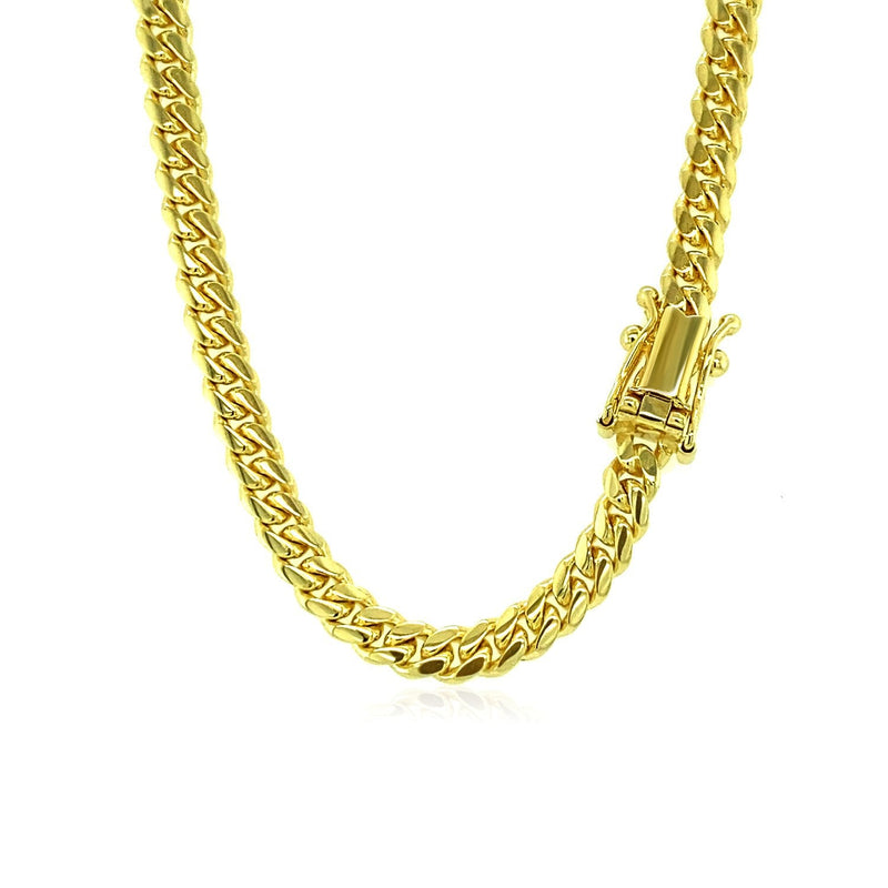 Bids.com 4.0mm 14k Yellow Gold Classic Solid Miami Cuban Chain Necklaces White Smoke 22 / Yellow Gold,24 / Yellow Gold,26 / Yellow Gold,28 / Yellow Gold,18 / Yellow Gold,20 / Yellow Gold