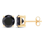 Bids.com 4.30 Carat Genuine Black Diamond 14K Yellow Gold Earrings Earrings White Smoke