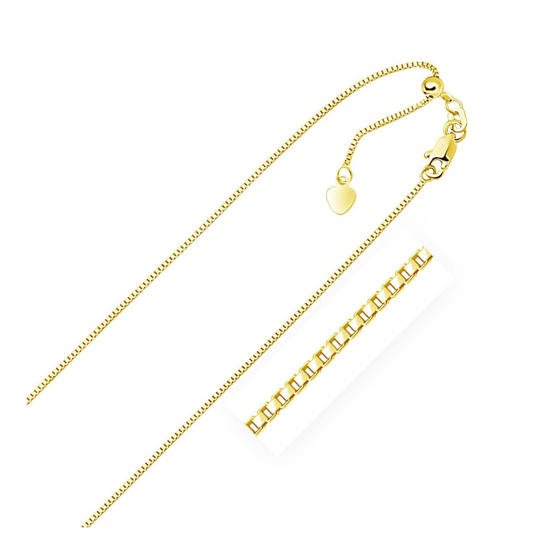 Bids.com 14k Yellow Gold Adjustable Box Chain 0.85mm Necklaces White Smoke 22 / Yellow Gold,30 / Yellow Gold