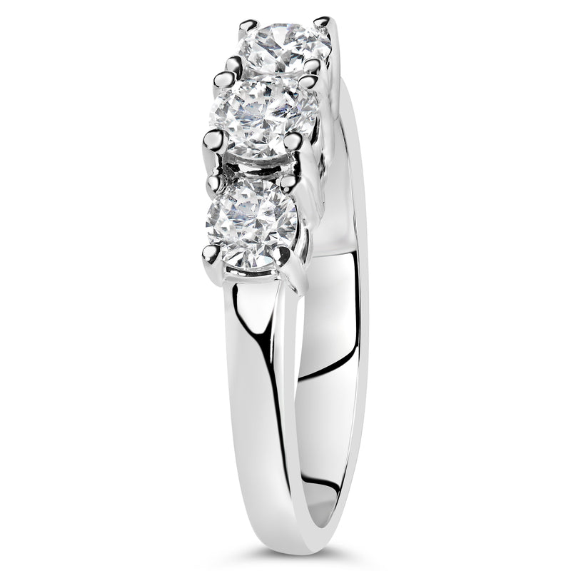 Bids.com 14K White Gold  3/4 Cttw Lab Grown Diamond 3 Stone Ring Band (F-G Color, VS2-SI1 Clarity)- Size 7 Rings White Smoke 7 / White.Gold,9 / White.Gold,6 / White.Gold,8 / White.Gold,5 / White.Gold