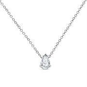 Bids.com 14K White Gold 1/2 Cttw Lab Grown Pear Shape Solitaire Diamond Pendent 18" Necklace (F-G Color, VS2-SI1 Clarity) Necklaces White Smoke White.Gold / 18