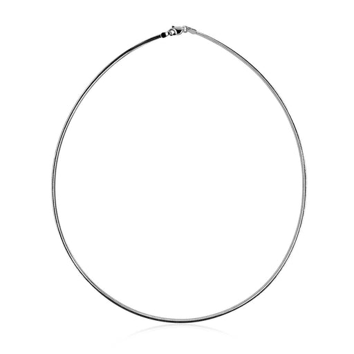 Bids.com 14k White Gold Classic Omega Style Chain (2 mm) Necklaces White Smoke 16 / White Gold,18 / White Gold