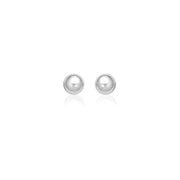 Bids.com 14k White Gold Classic Stud Earrings (8.0 mm) Earrings White Smoke White Gold