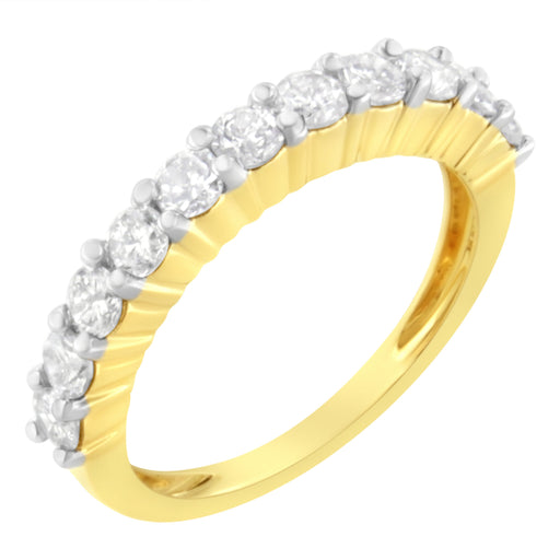 Bids.com IGI Certified 1.0 Cttw Diamond 10K Yellow Gold Prong Set Fluted Band Style Wedding Ring (J-K Color, I1-I2 Clarity) - Size 7 Rings White Smoke 7 / Yellow.Gold,6 / Yellow.Gold,8 / Yellow.Gold,9 / Yellow.Gold
