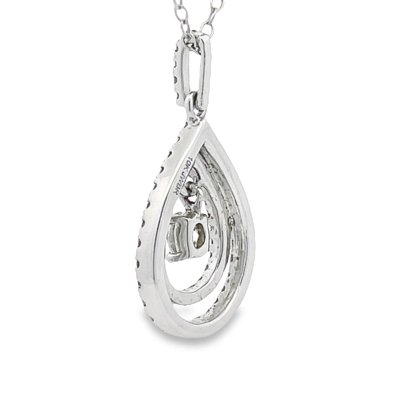 Bids.com .77ct Diamond Fashion Pendants 10KT White Gold Pendants White Smoke 16-18
