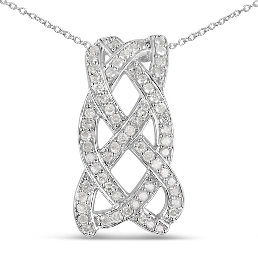 Bids.com 0.54 Carat Genuine White Diamond .925 Sterling Silver Pendant Pendants White Smoke