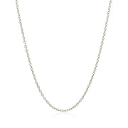 Bids.com 18k White Gold Round Cable Chain 1.5mm Necklaces White Smoke 16 / White Gold,18 / White Gold