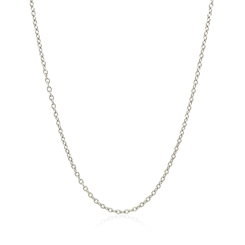 Bids.com 18k White Gold Round Cable Chain 1.5mm Necklaces White Smoke 16 / White Gold,18 / White Gold