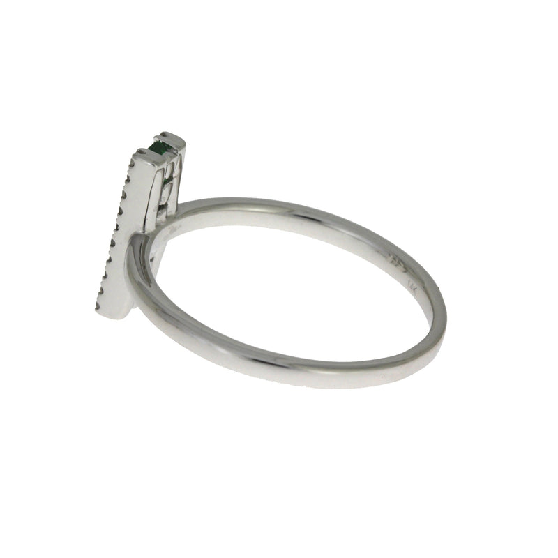Bids.com .25ct Emerald Diamond Ring 14KT White Gold Rings White Smoke 7.0