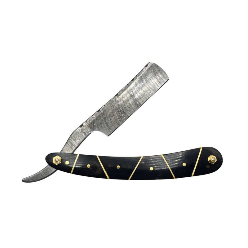 Shave Essentials Damascus Steel Straight Razor Razors & Razor Blades White Smoke Prism Edge,Ebony Edge,Arctic Blade,Azure Edge,Verdant Blade