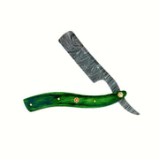 Shave Essentials Damascus Steel Straight Razor Razors & Razor Blades White Smoke Verdant Blade