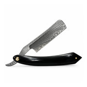 Shave Essentials Damascus Steel Straight Razor Razors & Razor Blades White Smoke Ebony Edge