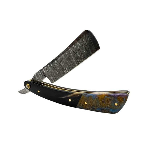 Shave Essentials Damascus Steel Straight Razor Razors & Razor Blades White Smoke Prism Edge,Eclipse Razor,Ebony Edge,Arctic Blade,Azure Edge,Red Line Razor,Verdant Blade