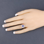 Bids.com 1.48 Carat Genuine Tanzanite and White Diamond 14K White Gold Ring Rings Dim Gray size 6.00,size 7.00,size 8.00