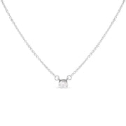 Bids.com 14K White Gold 1/4 Cttw Lab Grown Oval Solitaire Diamond East West 18" Pendant Necklace (G-H Color, VS2-SI1 Clarity) Necklaces White Smoke White.Gold / 18