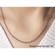 Bids.com 3.2mm 14k White Gold Oval Rolo Chain Necklaces Tan 18 / White Gold,One / White Gold