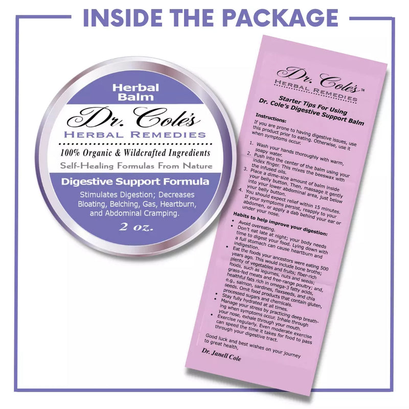 COLEHERBALS LLC 06 - Dr. Cole's Organic Digestive Support Herbal Balm Herbal White Smoke