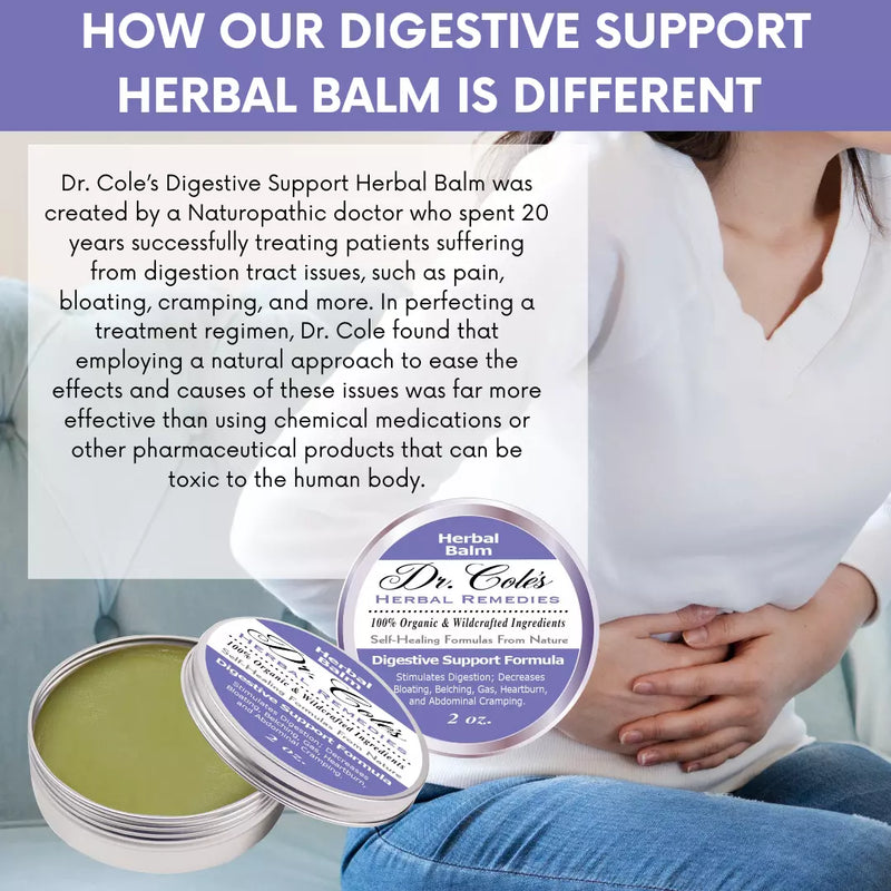 COLEHERBALS LLC 06 - Dr. Cole's Organic Digestive Support Herbal Balm Herbal Light Gray