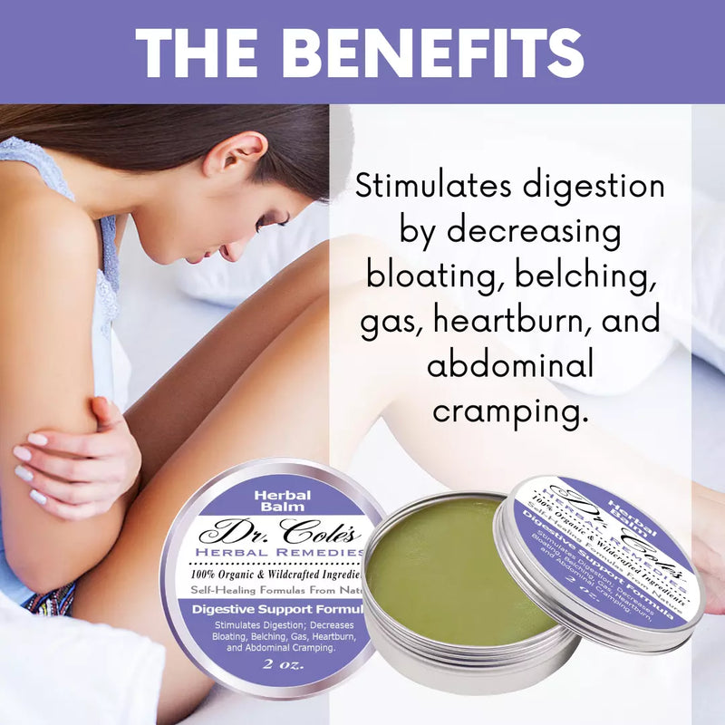 COLEHERBALS LLC 06 - Dr. Cole's Organic Digestive Support Herbal Balm Herbal White Smoke