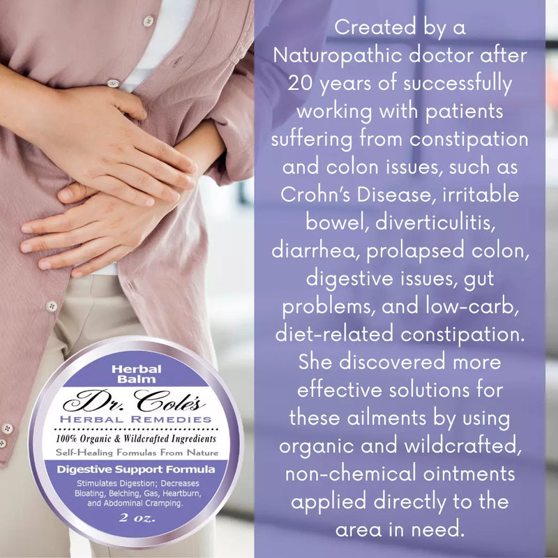 COLEHERBALS LLC 06 - Dr. Cole's Organic Digestive Support Herbal Balm Herbal Light Slate Gray