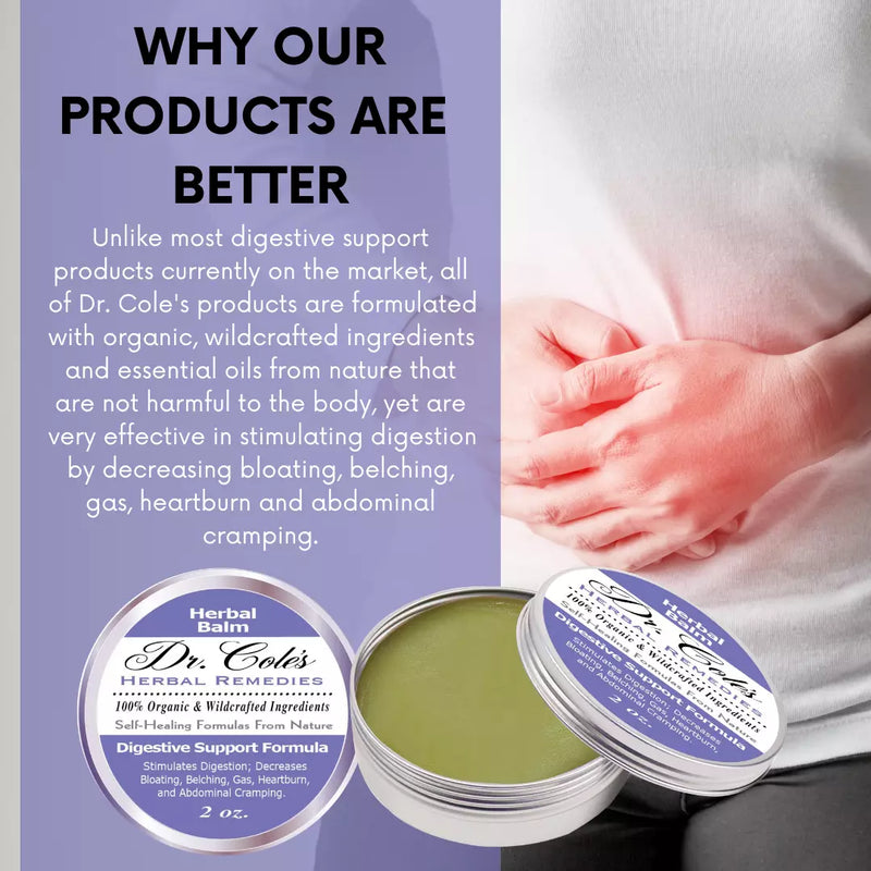 COLEHERBALS LLC 06 - Dr. Cole's Organic Digestive Support Herbal Balm Herbal Dark Gray