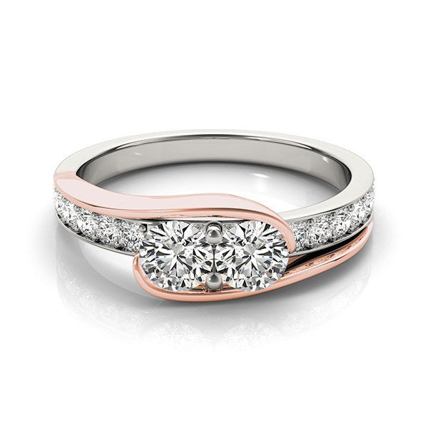Bids.com Two Stone Diamond Ring in 14k White And Rose Gold (3/4 cttw) Rings White Smoke 3 / White & Rose Gold,3.5 / White & Rose Gold,4 / White & Rose Gold,4.5 / White & Rose Gold,5 / White & Rose Gold,5.5 / White & Rose Gold,6 / White & Rose Gold,6.5 / White & Rose Gold,7 / White & Rose Gold,7.5 / White & Rose Gold,8 / White & Rose Gold,8.5