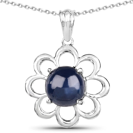 Bids.com 4.65 Carat Genuine Blue Sapphire .925 Sterling Silver Pendant Pendants White Smoke