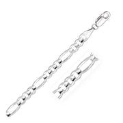 Bids.com 6.0mm 14k White Gold Solid Figaro Bracelet Bracelets White Smoke 8 / White Gold