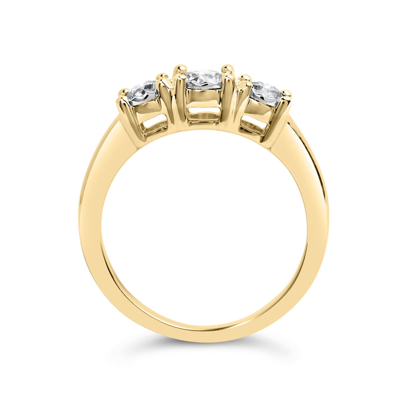 Bids.com 10K Yellow Gold 1/2 Cttw Miracle Set Round Diamond Three Stone Illusion Plate Ring (I-J Color, I2-I3 Clarity) - Size 7 Rings White Smoke 9 / Yellow.Gold,6 / Yellow.Gold,8 / Yellow.Gold,5 / Yellow.Gold,7 / Yellow.Gold