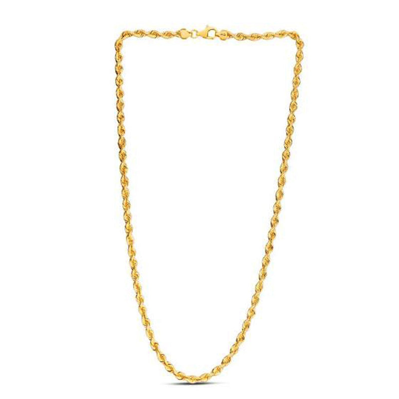 Bids.com 14k Yellow Gold Light Rope Chain (4.30 mm) Necklaces White Smoke 20 / Yellow Gold,22 / Yellow Gold,24 / Yellow Gold