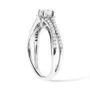 Bids.com 14K White Gold 5/8 Cttw Diamond Split Shank Engagement Ring  (G-H Color, VS2-SI1 Clarity) - Size 7 Rings White Smoke 7 / White.Gold
