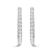 Bids.com 14K White Gold 5.00 Cttw Lab Grown Diamond Inside Out Hoop Earrings (F-G Color, VS1-VS2 Clarity) Earrings White Smoke White.Gold / 5
