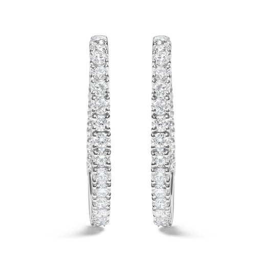 Bids.com 14K White Gold 5.00 Cttw Lab Grown Diamond Inside Out Hoop Earrings (F-G Color, VS1-VS2 Clarity) Earrings White Smoke White.Gold / 5