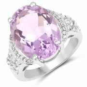 Bids.com 8.98 Carat Genuine Amethyst & White Topaz .925 Sterling Silver Ring Rings White Smoke size 7.00,size 6.00,size 8.00,size 9.00,size 5.00