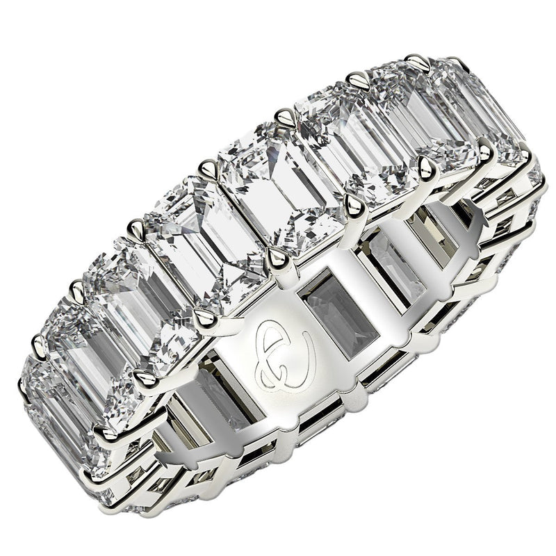 Bids.com Emerald Cut Lab Grown Diamond Eternity Ring in 14k White Gold (8 cttw FG/VS2) Rings White Smoke 4 / White Gold,4.5 / White Gold,5 / White Gold,5.5 / White Gold,6 / White Gold,6.5 / White Gold,7 / White Gold,7.5 / White Gold,8 / White Gold,8.5 / White Gold,9 / White Gold