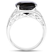 Bids.com 7.09 Carat Genuine Smoky Quartz .925 Sterling Silver Ring Rings White Smoke size 6.00,size 9.00,size 7.00,size 8.00,size 5.00