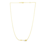 Bids.com 14k Yellow Gold Chain Necklace with Horizontal Arrow Pendant Necklaces White Smoke 18 / Yellow Gold