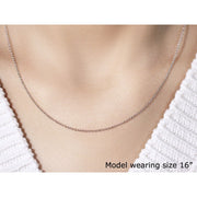 Bids.com 14k White Gold Round Cable Link Chain 1.3mm Necklaces Wheat 16 / White Gold,18 / White Gold