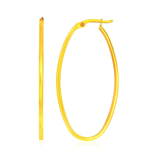 Bids.com 14k Yellow Gold Slim Oval Shape Hoop Earrings Earrings White Smoke Yellow Gold