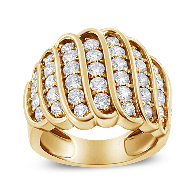Bids.com 14K Yellow Gold Plated .925 Sterling Silver 2.00 Cttw Diamond Multi Row Band Ring (J-K Color, I1-I2 Clarity) - Ring Size 7 Rings White Smoke 7 / Yellow.Sterling Silver,9 / Yellow.Sterling Silver,6 / Yellow.Sterling Silver,8 / Yellow.Sterling Silver