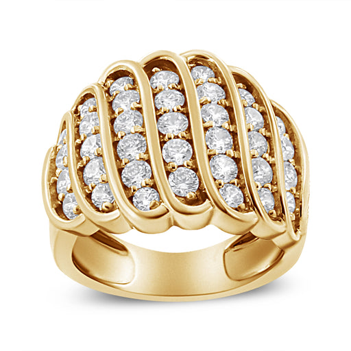 Bids.com 14K Yellow Gold Plated .925 Sterling Silver 2.00 Cttw Diamond Multi Row Band Ring (J-K Color, I1-I2 Clarity) - Ring Size 7 Rings White Smoke 7 / Yellow.Sterling Silver,9 / Yellow.Sterling Silver,6 / Yellow.Sterling Silver,8 / Yellow.Sterling Silver