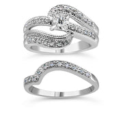 Bids.com .925 Sterling Silver 1/3 Cttw Round Diamond Crisscross Engagement Ring Bridal Set (H-I Color, I1-I2 Clarity ) - Size 7 Rings White Smoke 7 / Yellow.Sterling Silver,9 / Yellow.Sterling Silver,6 / Yellow.Sterling Silver,8 / Yellow.Sterling Silver,5 / Yellow.Sterling Silver,10 / Yellow.Sterling Silver,11 / Yellow.Sterling Silver,12 / Yellow.Sterling Silver,10 / White.Sterling Silver,11 / Whit