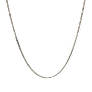 Bids.com 10k White Gold Gourmette Chain 1.0mm Necklaces White Smoke 16 / White Gold,18 / White Gold,20 / White Gold,24 / White Gold
