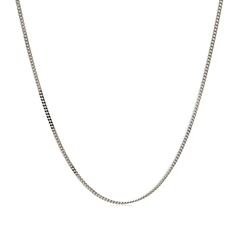 Bids.com 10k White Gold Gourmette Chain 1.0mm Necklaces White Smoke 16 / White Gold,18 / White Gold,20 / White Gold,24 / White Gold