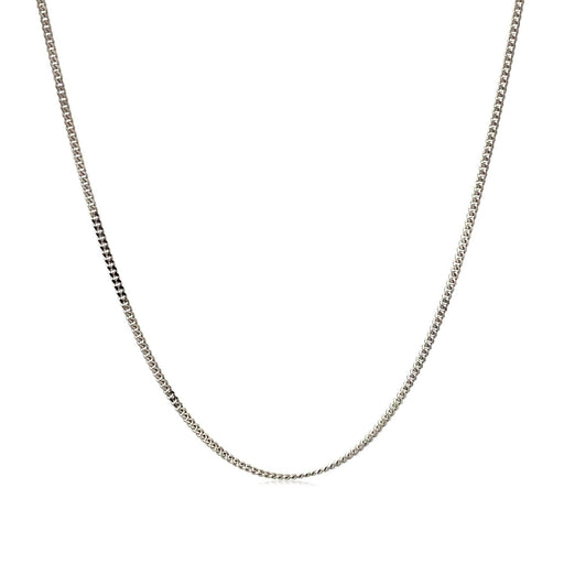 Bids.com 10k White Gold Gourmette Chain 1.0mm Necklaces White Smoke 16 / White Gold,18 / White Gold,20 / White Gold,24 / White Gold