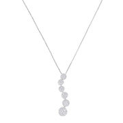 Bids.com 14K White Gold 1 cttw Diamond Cluster Journey Pendant Necklace (H-I, I1-I2) Necklaces White Smoke White.Gold / 18