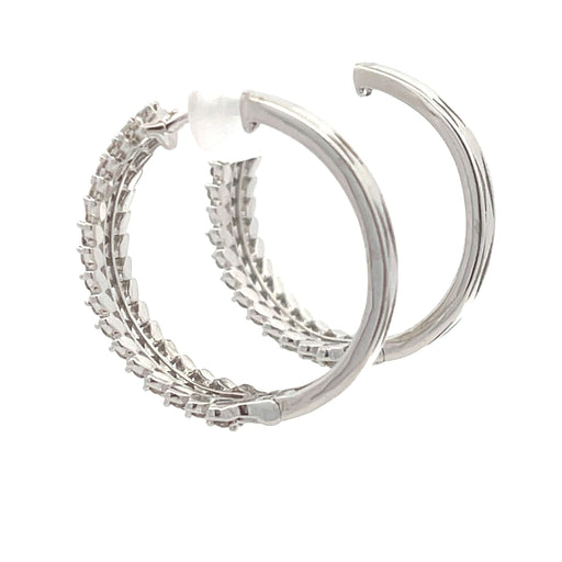 Bids.com 1.02ct Diamond Hoop Earrings 10KT White Gold Earrings White Smoke