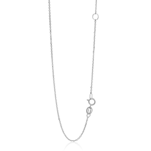 Bids.com 14k White Gold Adjustable Cable Chain 1.1mm Necklaces White Smoke 18 / White Gold,20 / White Gold
