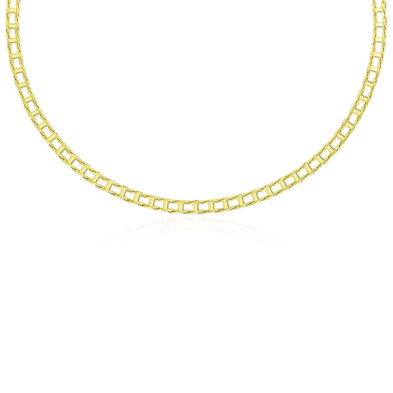 Bids.com 14k Yellow Gold Men's Necklace with Track Design Links Necklaces White Smoke 20 / Yellow Gold